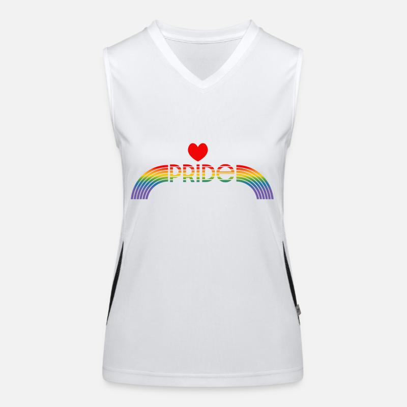 Regenbogen pride rainbow herz Funktionelles Kontrast-Tank Top für Frauen
