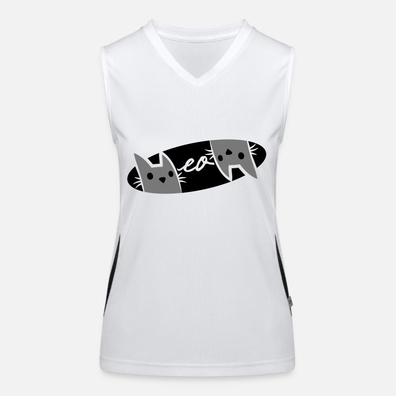 Cats Logo Text Meow Women's Functional Contrast Tank Top