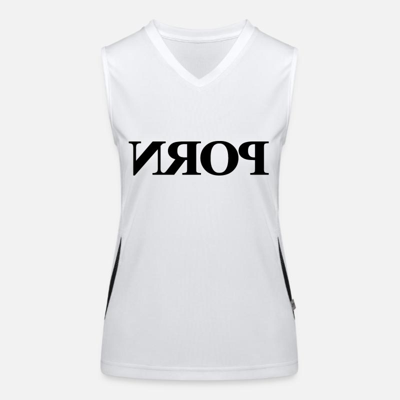 Porn text mirrored Women's Functional Contrast Tank Top