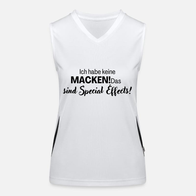 Lustiger Spruch keine Macken Special Effects Funktionelles Kontrast-Tank Top für Frauen