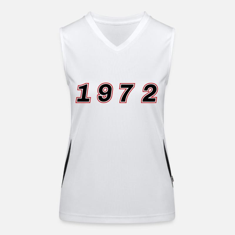 Årstal 1972 - Funktionel kontrast tanktop til damer - hvid/sort