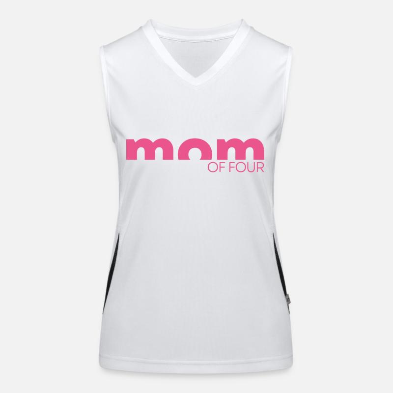Mama von Vier Vierfache Mutter Muttertag Geschenk Funktionelles Kontrast-Tank Top für Frauen