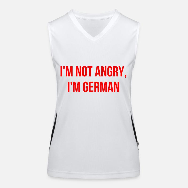 Ich bin nicht wütend ich bin Deutscher Englisch Funktionelles Kontrast-Tank Top für Frauen