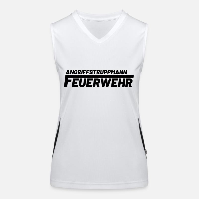 Angriffstruppmann Freiwillige Feuerwehr Funktionelles Kontrast-Tank Top für Frauen