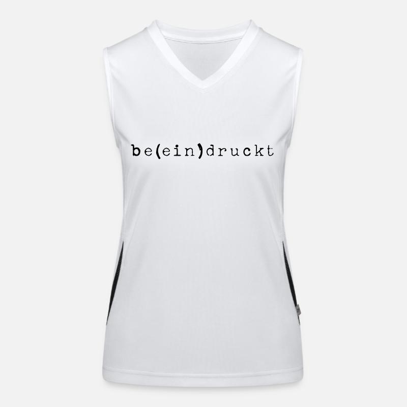 IMPRESSIONNE JEU DE MOTS NOIR Débardeur respirant contrasté Femme