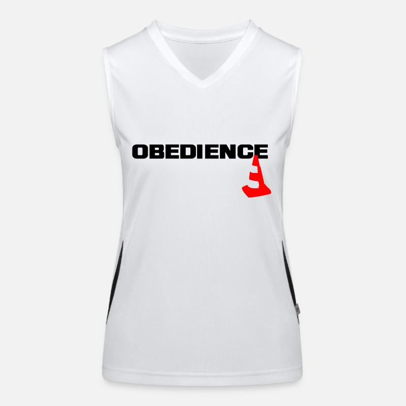 Obedience with pylons Women's Functional Contrast Tank Top
