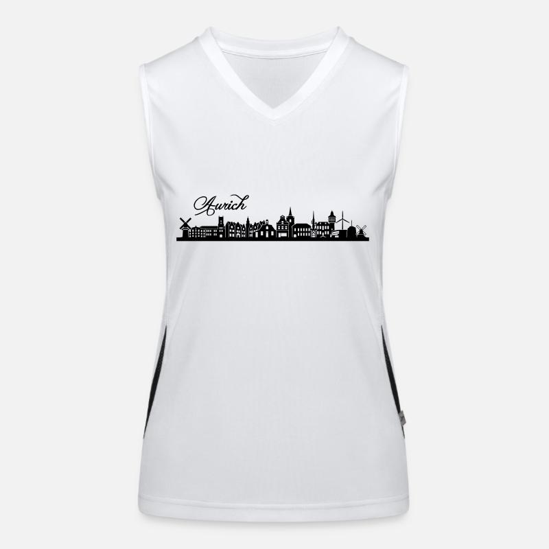 Auricher Skyline Funktionelles Kontrast-Tank Top für Frauen