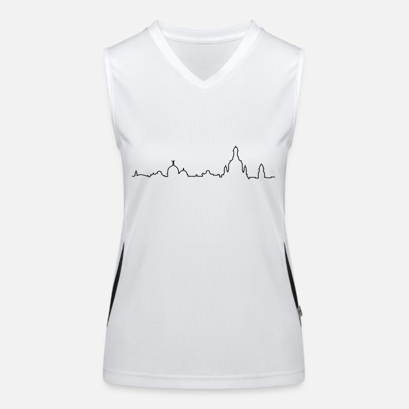 Dresden Skyline Funktionelles Kontrast-Tank Top für Frauen