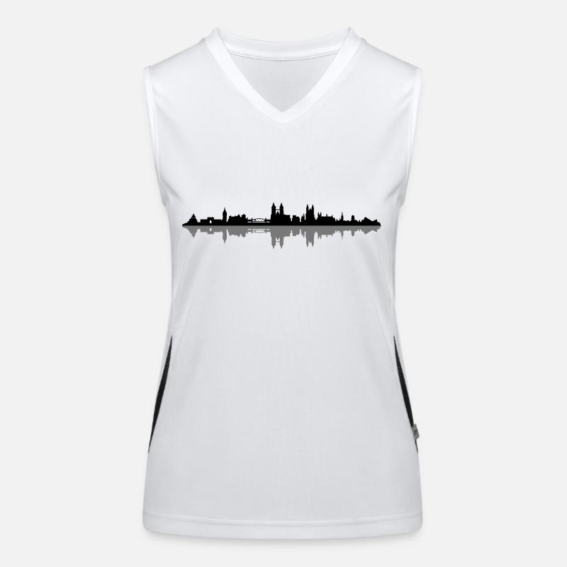 Skyline - Magdeburg Funktionelles Kontrast-Tank Top für Frauen