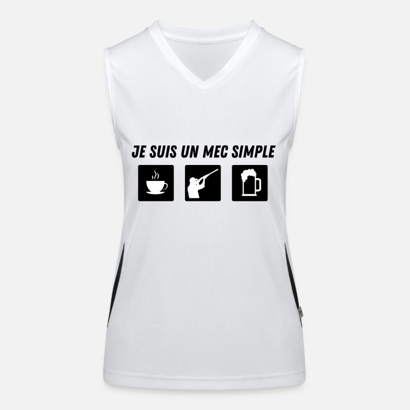 Je suis un mec simple - chasse - idée cadeau Débardeur respirant contrasté Femme