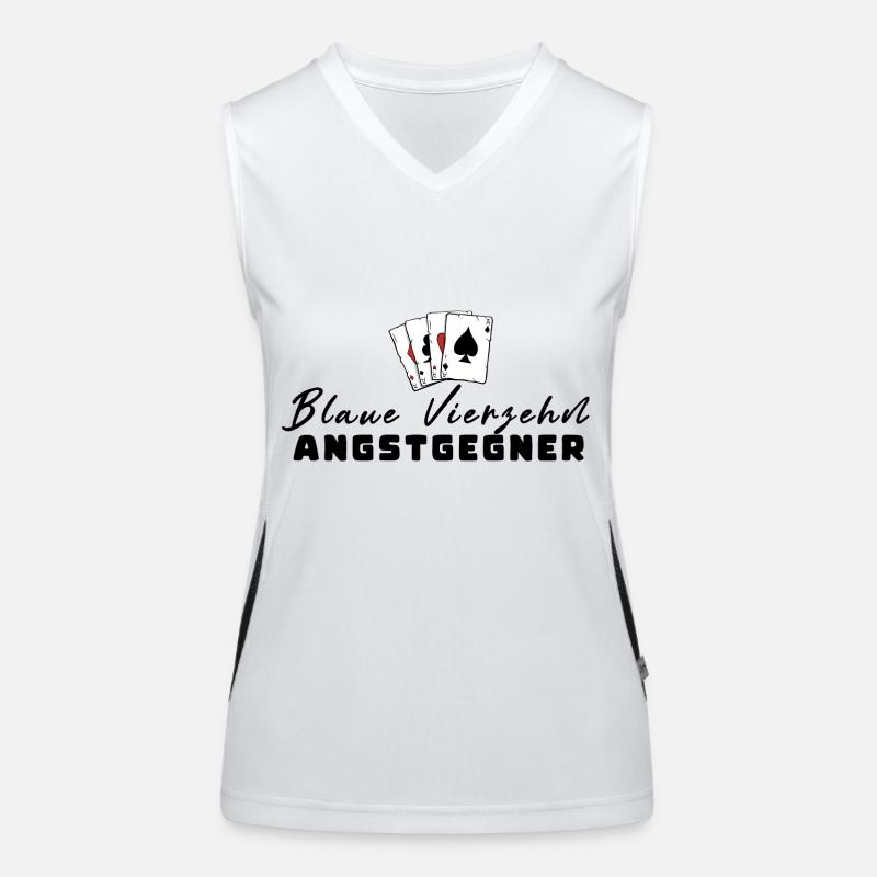 Blaue Vierzehn Angstgegner Funktionelles Kontrast-Tank Top für Frauen