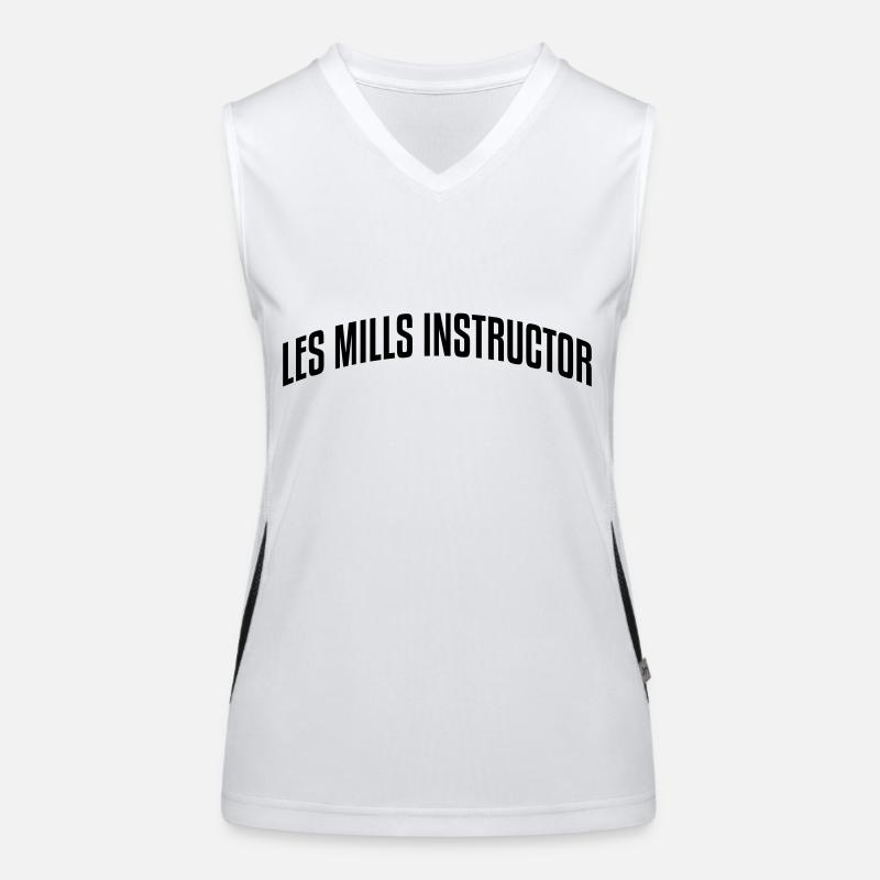 les mills instructor stylish arched text Women's Functional Contrast Tank Top