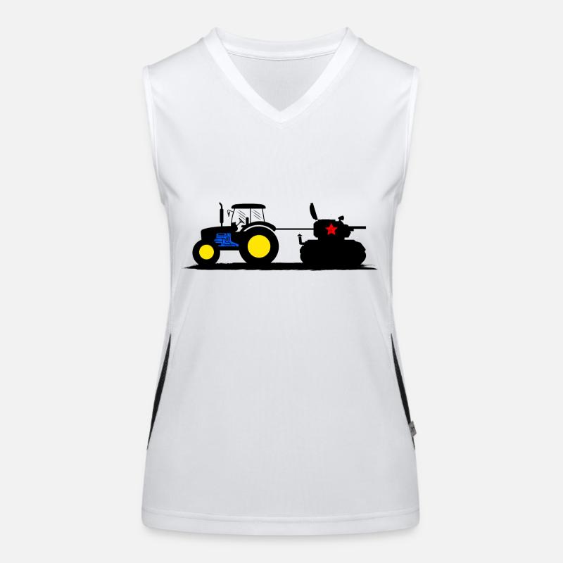 Tractor Harvest Time Farmer Thanksgiving Tractor Driver Women's Functional Contrast Tank Top