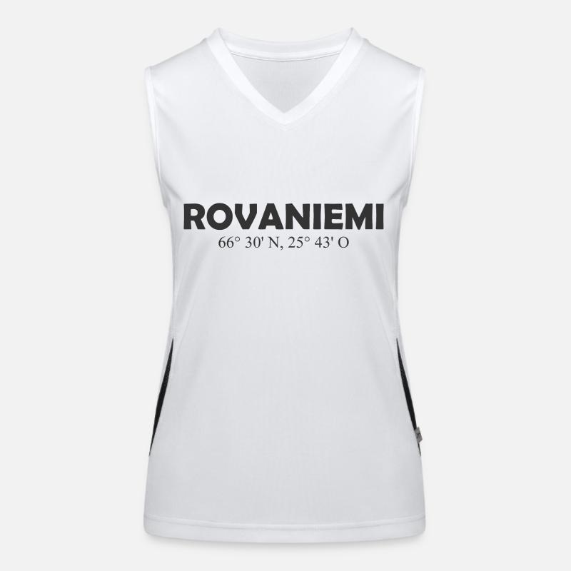 Rovaniemi - Finland - Coordinates - Longitude Women's Functional Contrast Tank Top