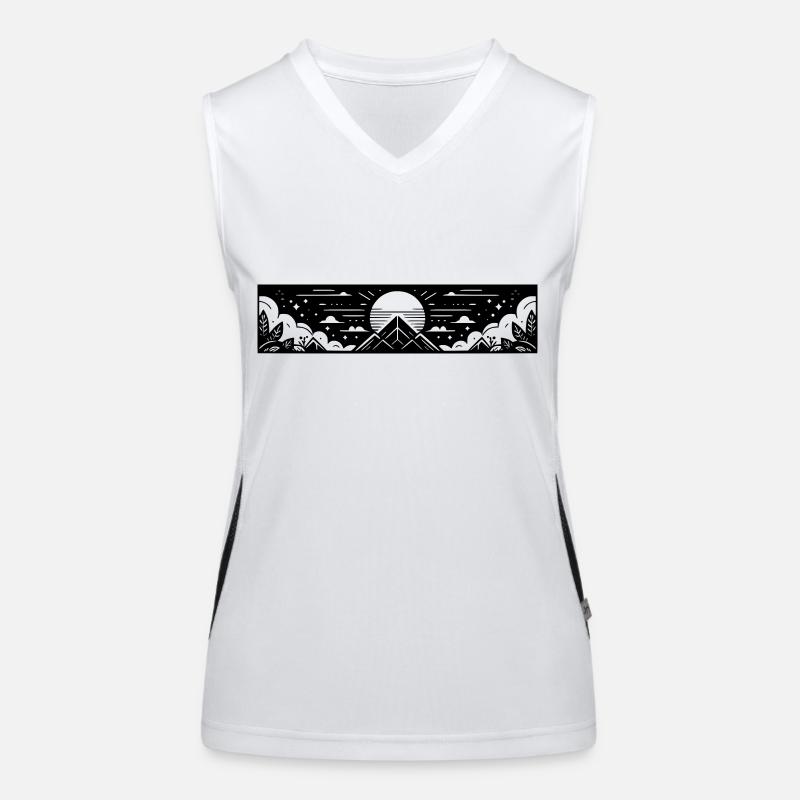Berge Sonne Landschaft Funktionelles Kontrast-Tank Top für Frauen