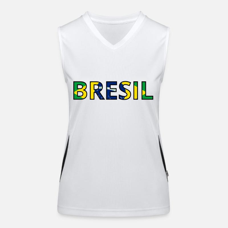 Drapeau Brésil Débardeur respirant contrasté Femme