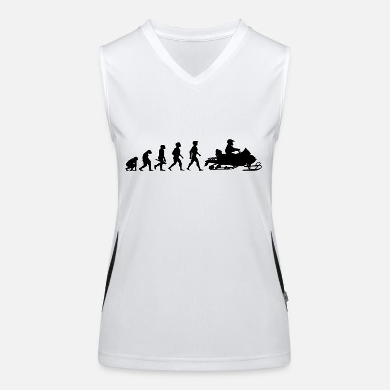 Evolution Schneemobil Motorschlitten Winter Funktionelles Kontrast-Tank Top für Frauen