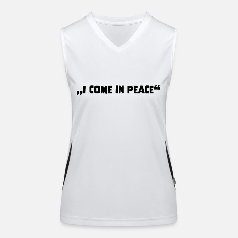 Galaxy Science Space Lover I Come In Peace Funktionelles Kontrast-Tank Top für Frauen