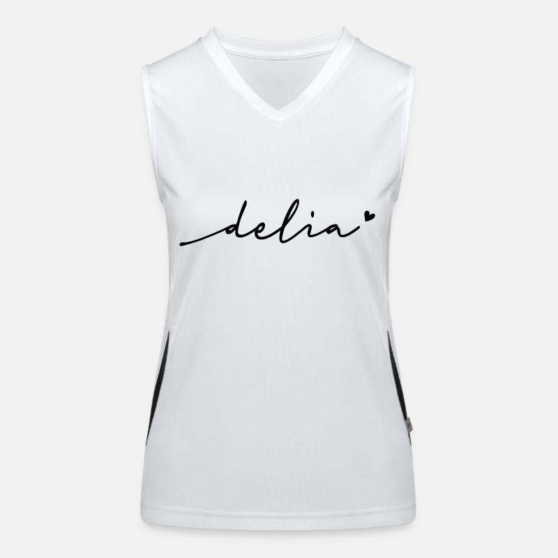 Delia Cursive Name Women's Functional Contrast Tank Top