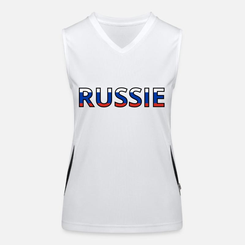 Drapeau russie Débardeur respirant contrasté Femme