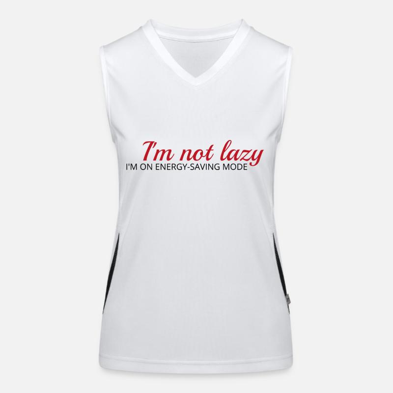 I'm not lazy, I'm on energy-saving mode Funktionelles Kontrast-Tank Top für Frauen