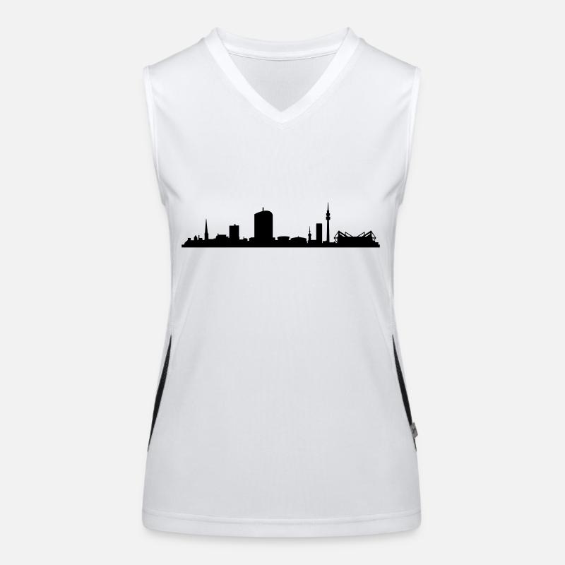 Skyline Dortmund Funktionelles Kontrast-Tank Top für Frauen