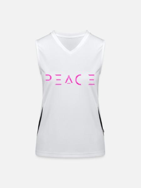 Peace for all - pink - Funktionelles Kontrast-Tank Top für Frauen - Weiß/Schwarz - Vorne