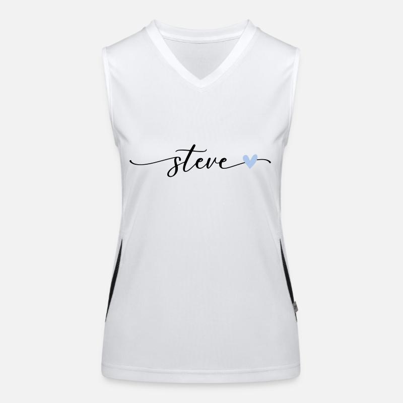 Steve Name Calligraphy Font Women's Functional Contrast Tank Top
