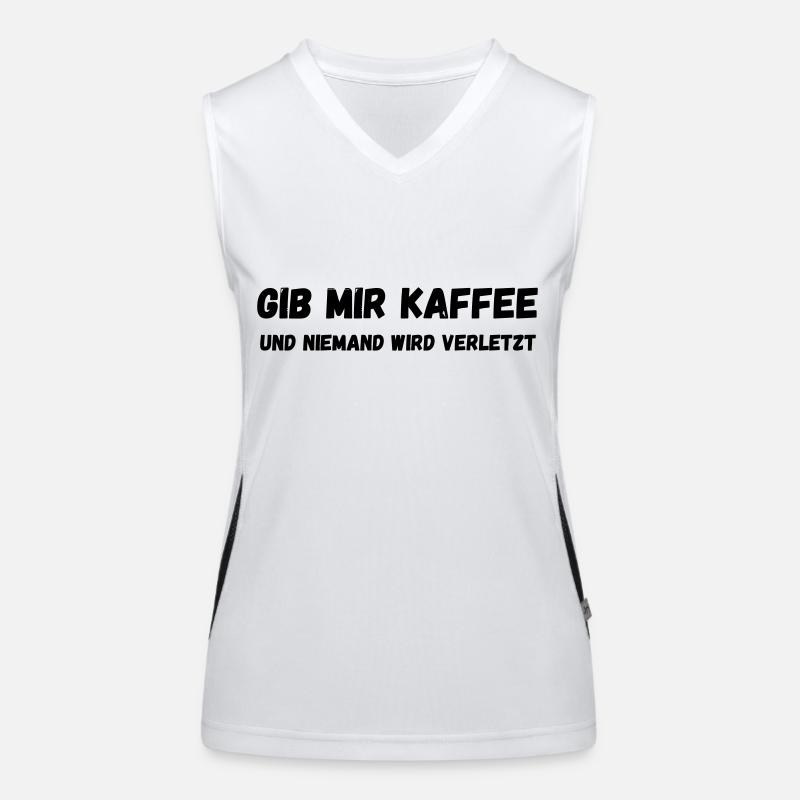 Gib mir Kaffee Funktionelles Kontrast-Tank Top für Frauen