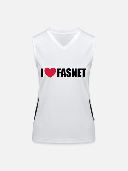 I love Fasnet - Funktionelles Kontrast-Tank Top für Frauen - Weiß/Schwarz - Vorne