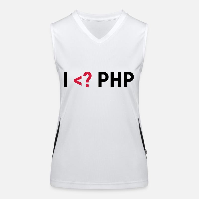 I love PHP Funktionelles Kontrast-Tank Top für Frauen