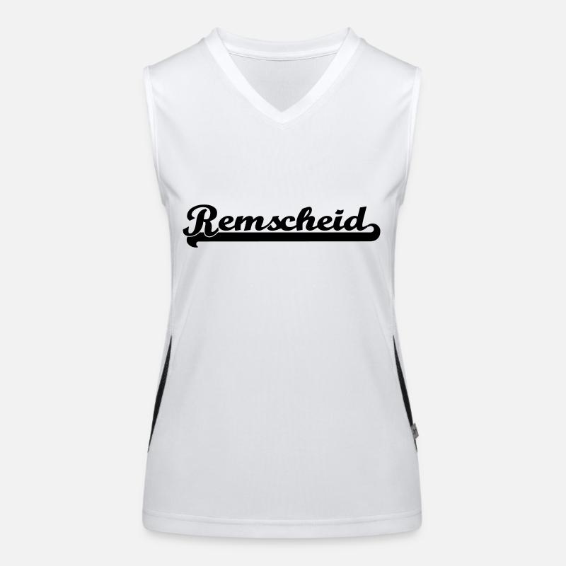 remscheid writing - Women's Functional Contrast Tank Top - white/black