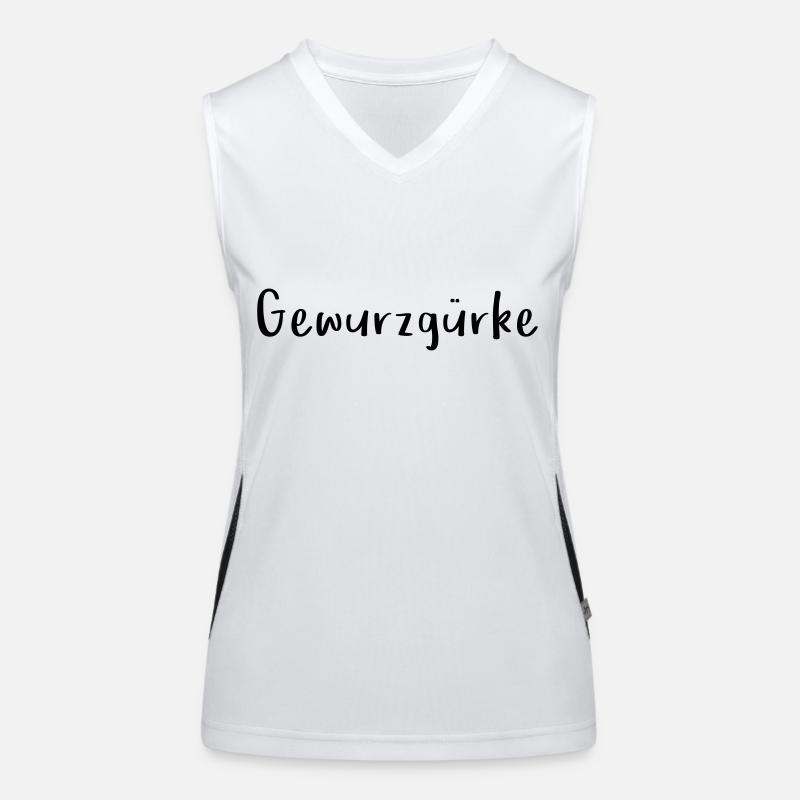Versprecher Gewurzgürke Fun Logo Text Funktionelles Kontrast-Tank Top für Frauen