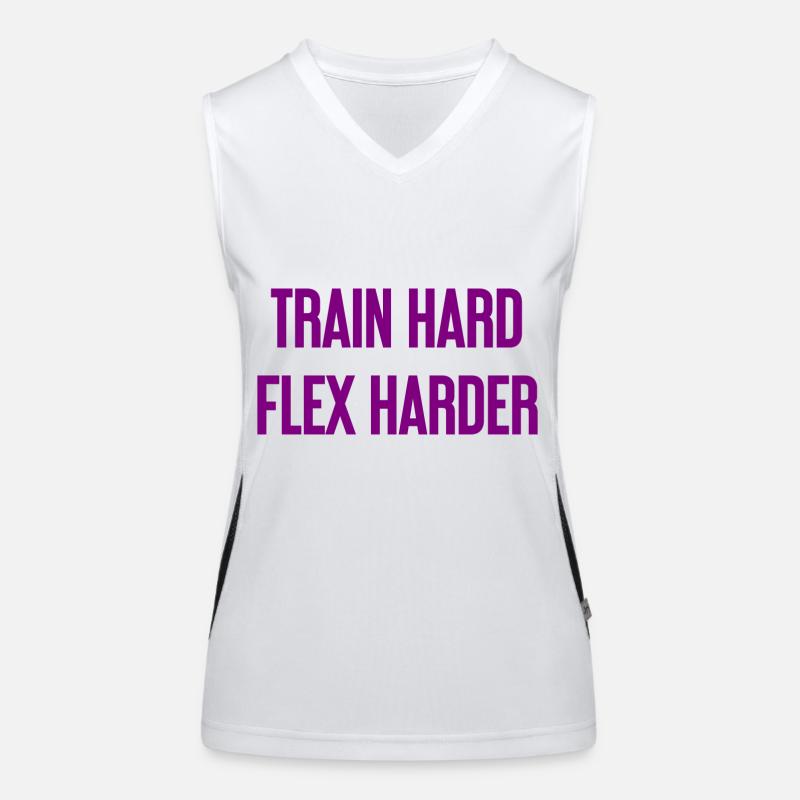 Train Hard Flex Harder Funktionelles Kontrast-Tank Top für Frauen