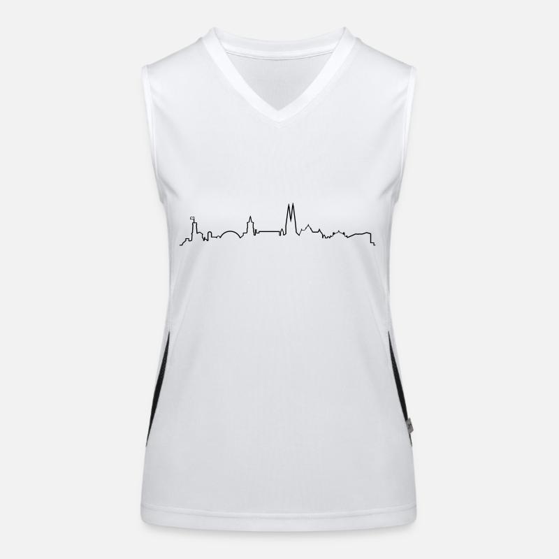 Skyline Bielefeld Linie Funktionelles Kontrast-Tank Top für Frauen