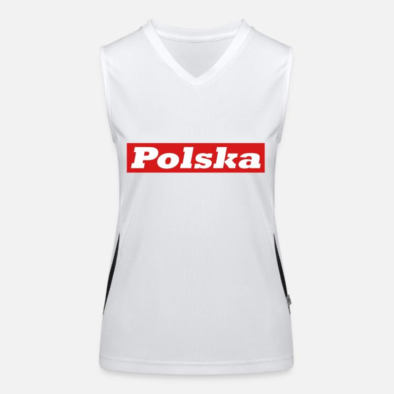 Polska - drapeau Pologne Débardeur respirant contrasté Femme