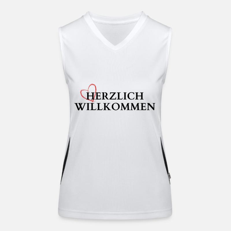 Herzlich Willkommen Funktionelles Kontrast-Tank Top für Frauen