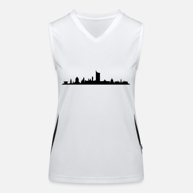 Skyline Leipzig Funktionelles Kontrast-Tank Top für Frauen
