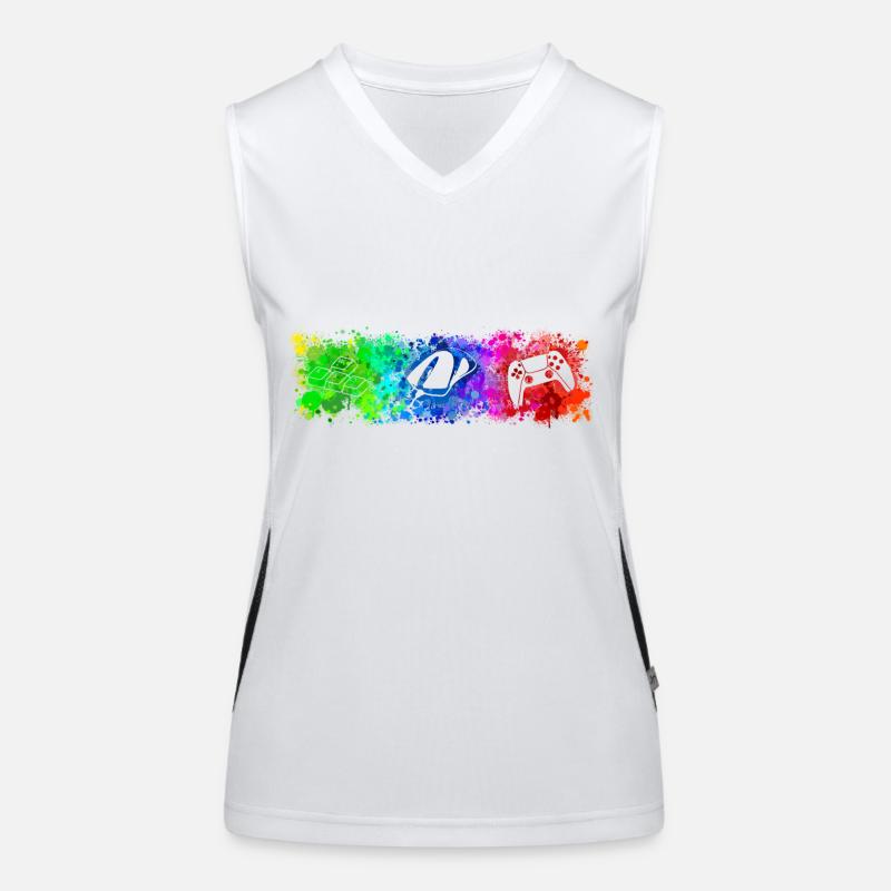 WASD Mouse Controller Rainbow Funktionelles Kontrast-Tank Top für Frauen