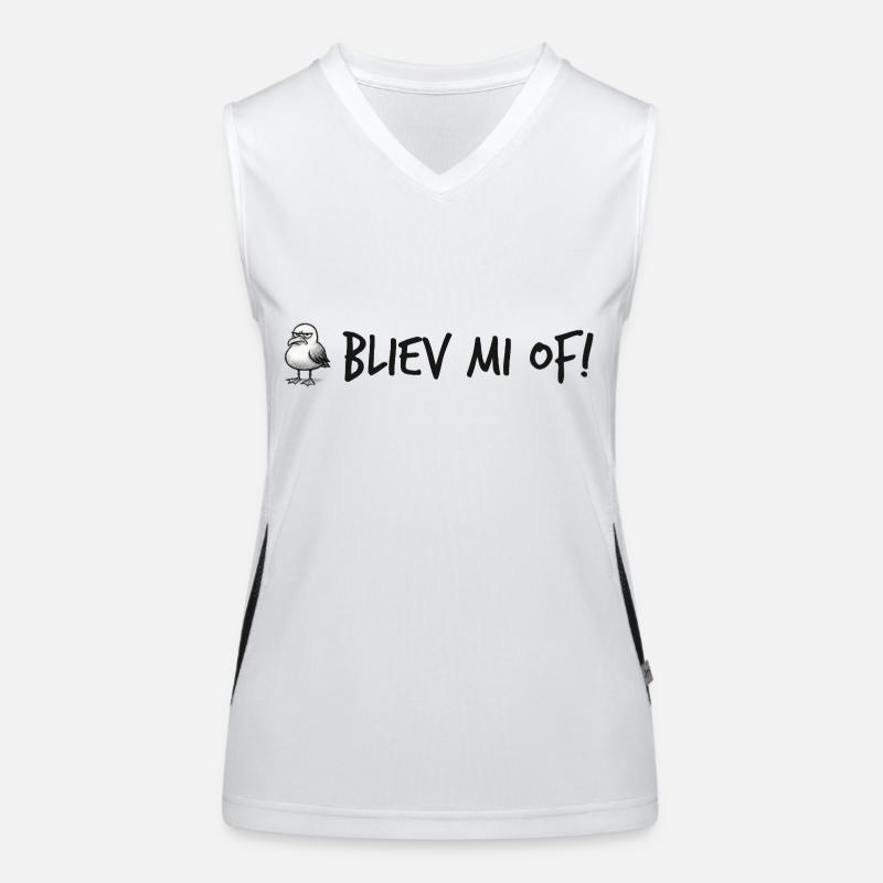 Genervte Möwe – Bliev mi of! Funktionelles Kontrast-Tank Top für Frauen