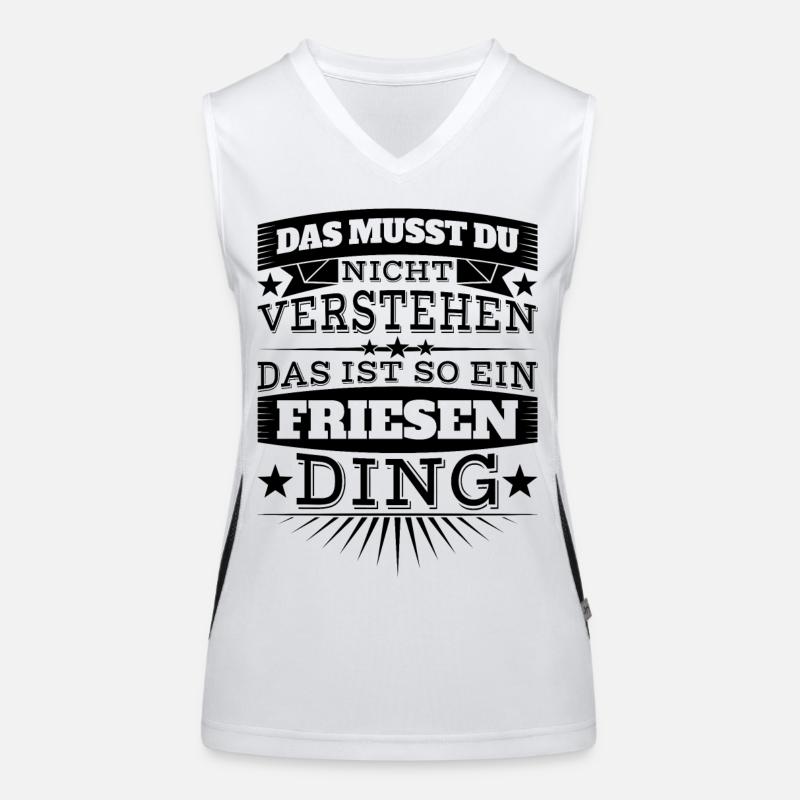 Friesen-Ding Funktionelles Kontrast-Tank Top für Frauen