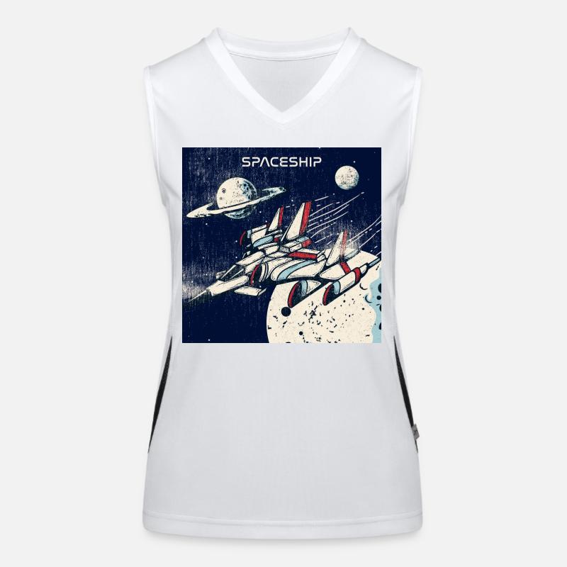 Spaceship distressed Women's Functional Contrast Tank Top