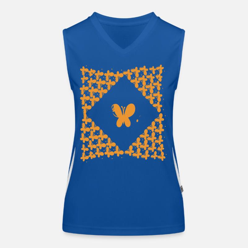 Butterfly Pattern Women's Functional Contrast Tank Top