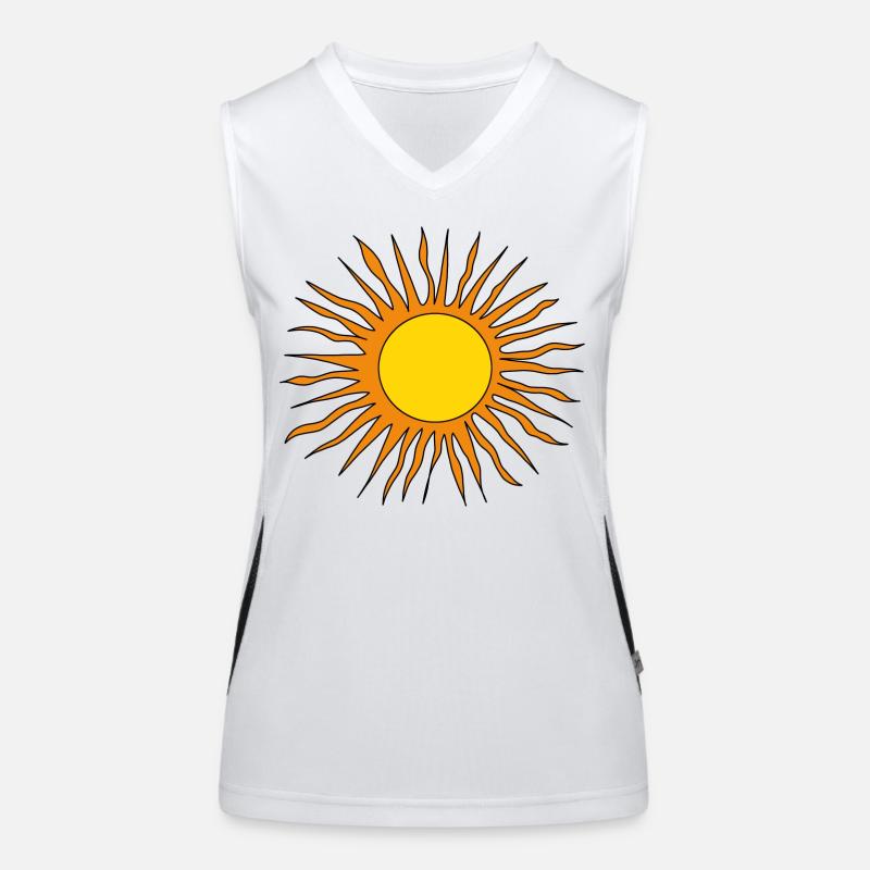 Retro Sonne Funktionelles Kontrast-Tank Top für Frauen