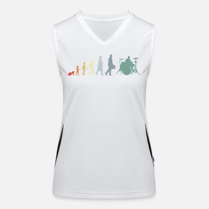 Drummer Evolution Funktionelles Kontrast-Tank Top für Frauen