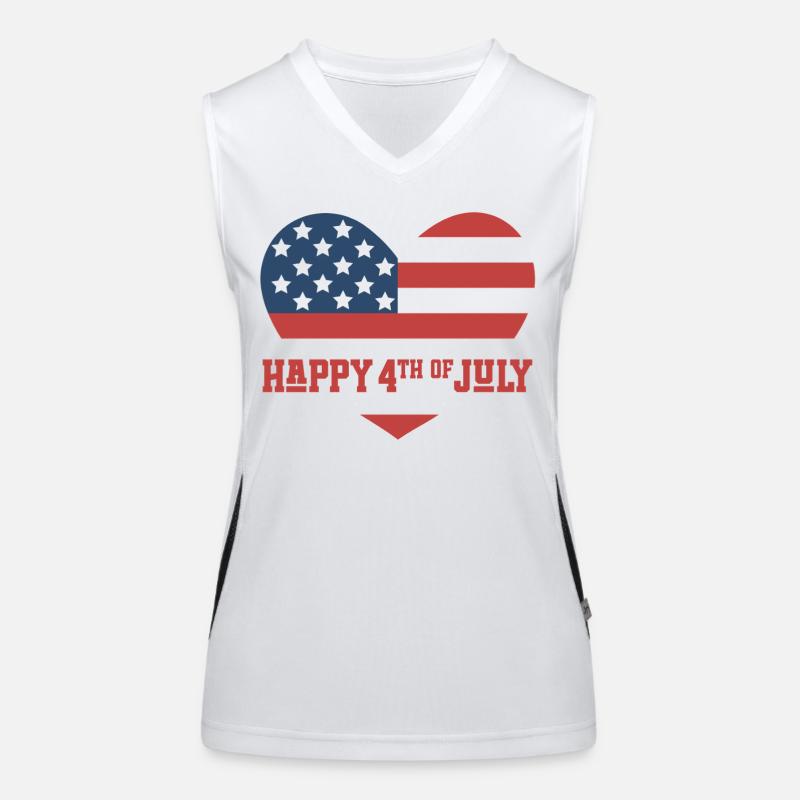 Frohen 4. Juli Funktionelles Kontrast-Tank Top für Frauen
