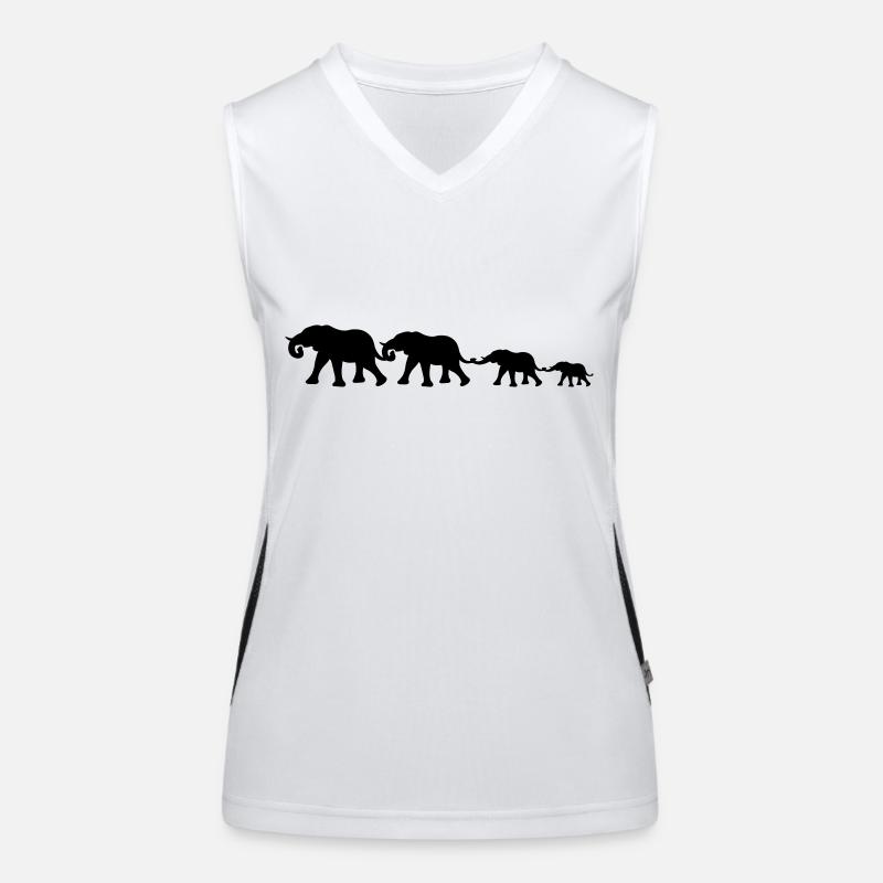 medium_elephant_family Women's Functional Contrast Tank Top
