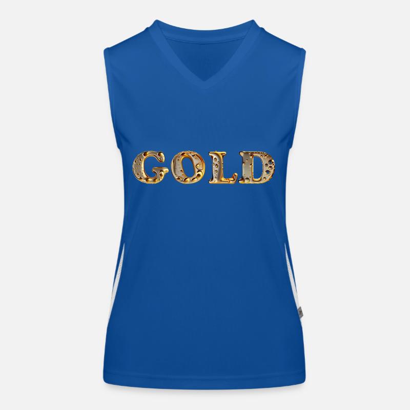 GOLD Shiny Golden Liquid Drops Women's Functional Contrast Tank Top
