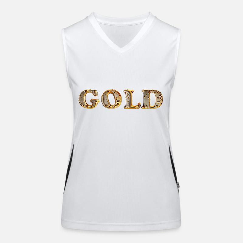 GOLD Shiny Golden Liquid Drops Women's Functional Contrast Tank Top