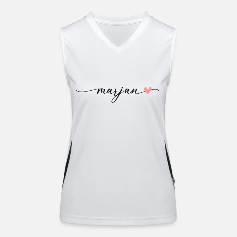 Marjan Name Calligraphy Font Women's Functional Contrast Tank Top